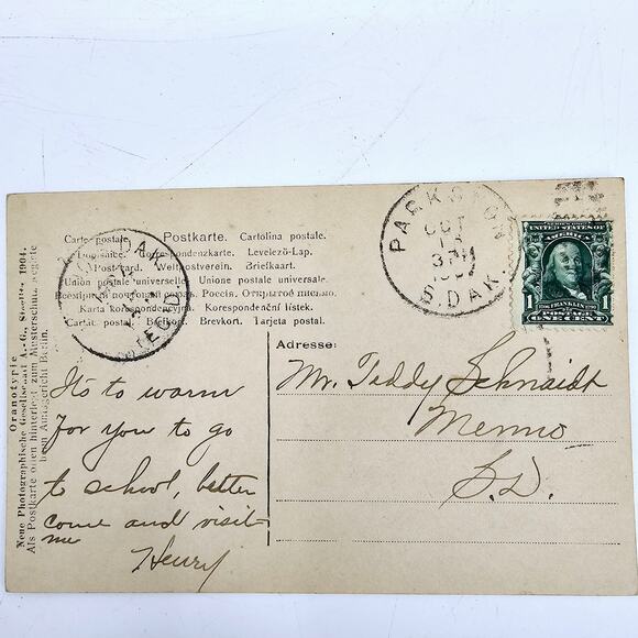 1904 Antique Picture Postcard Featuring Children Playing Posted Victorian - Picture 2 of 7